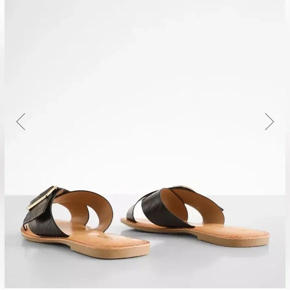 Buckle Soda Oregans Black Buckle Sandals women’s size 6 slip on - Picture 3 of 12